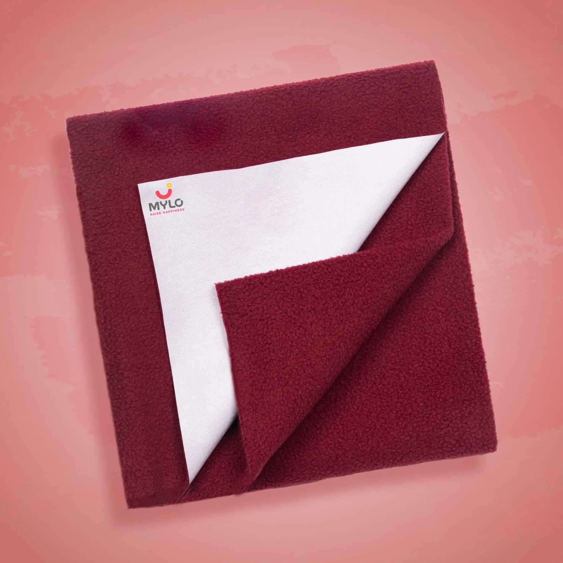 Waterproof Extra Absorbent Baby Dry Sheet & Bed Protector | Guards Against Spills, Stains & Nappy Leaks | Foldable & Portable - Maroon - M