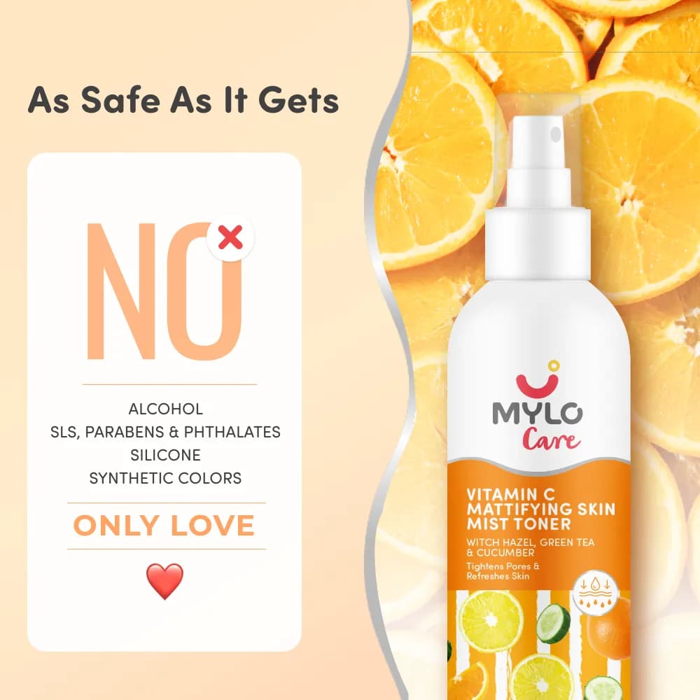 Vitamin C Mattifying Skin Mist Toner - Tightens Pores | Soothes Skin Irritation | Removes Impurities | Brightens Complexion - 200 ml
