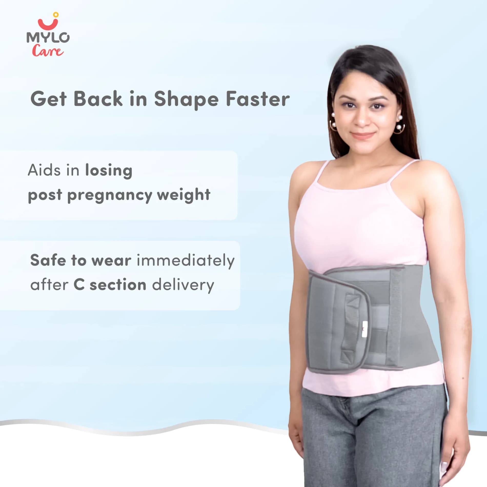 Post Pregnancy Belt After Delivery - M - Grey