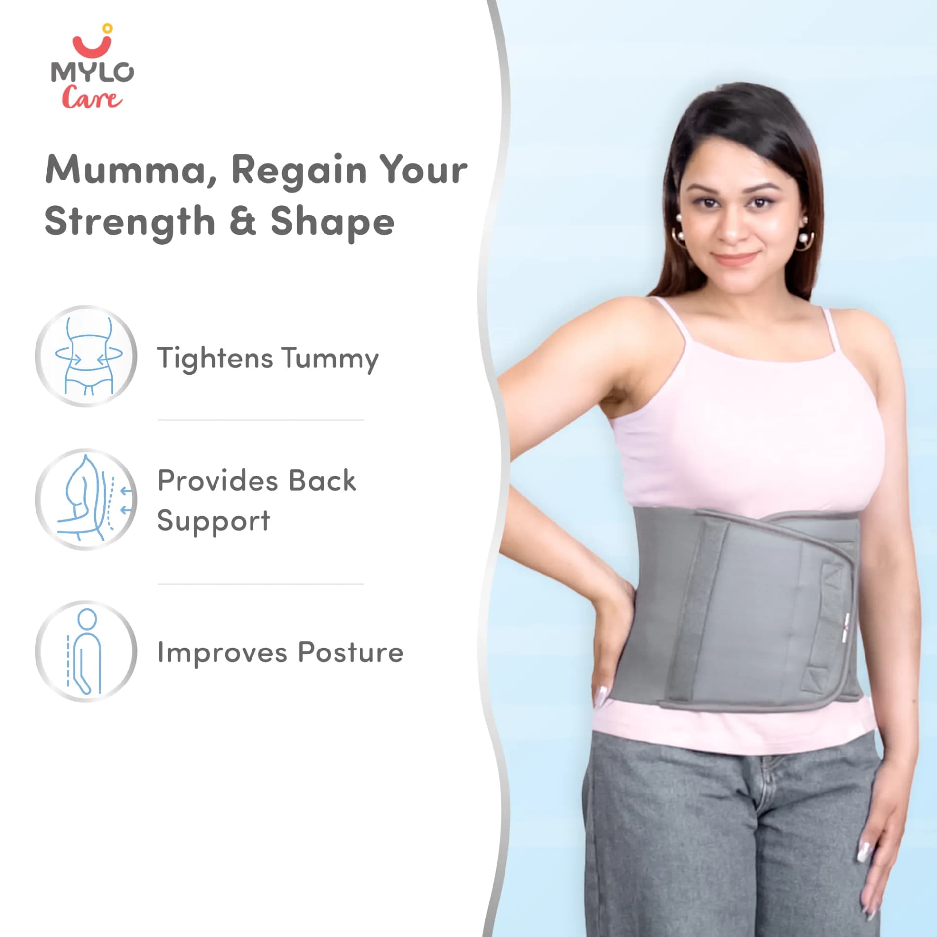 Post Pregnancy Belt After Delivery - L - Grey