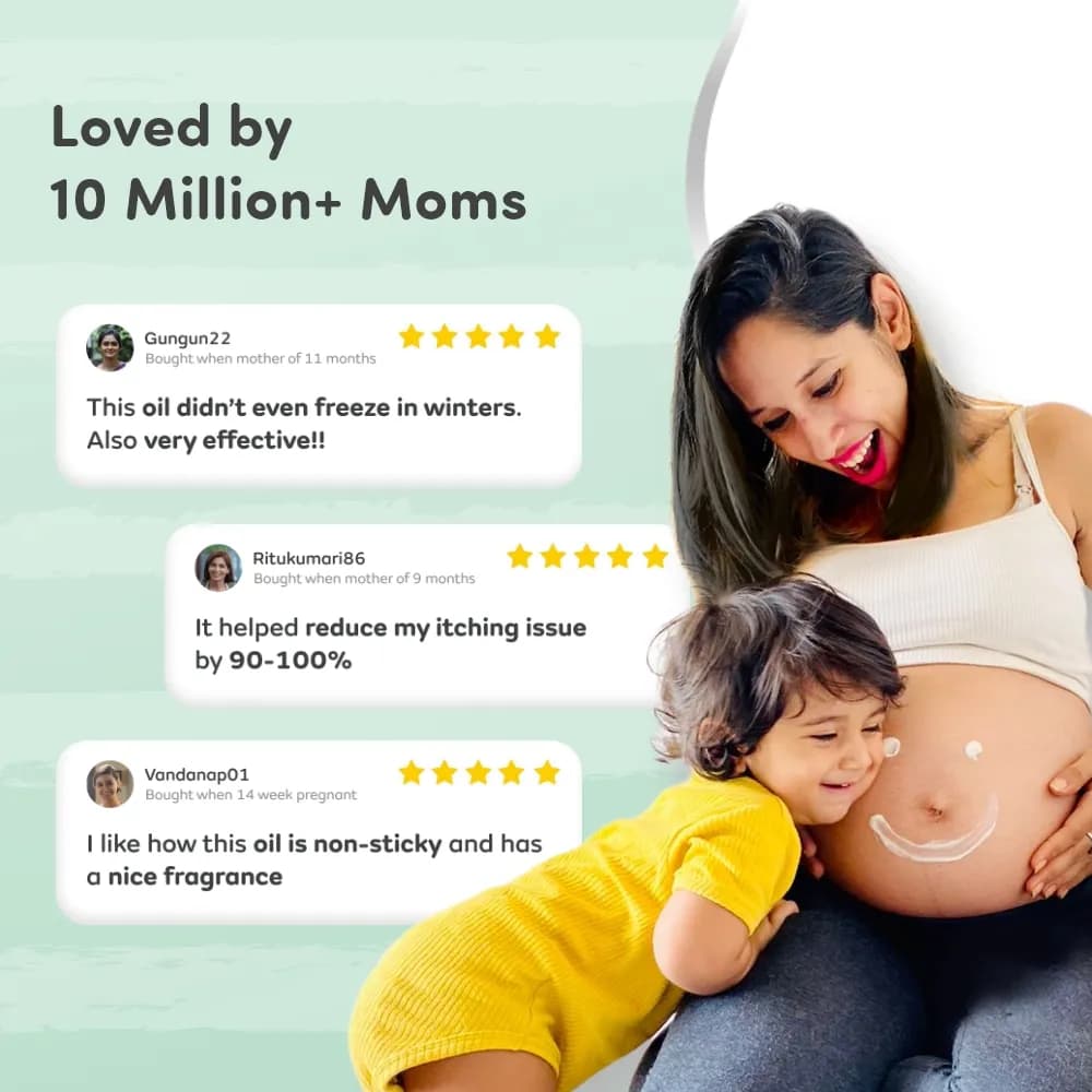 Stretch Marks Oil With Sea Buckthorn, Rosehip, Argan & Coconut Oil | Scars & Stretch Mark Lightening | Natural Skin Care Solution for Pregnant Women - 100ml