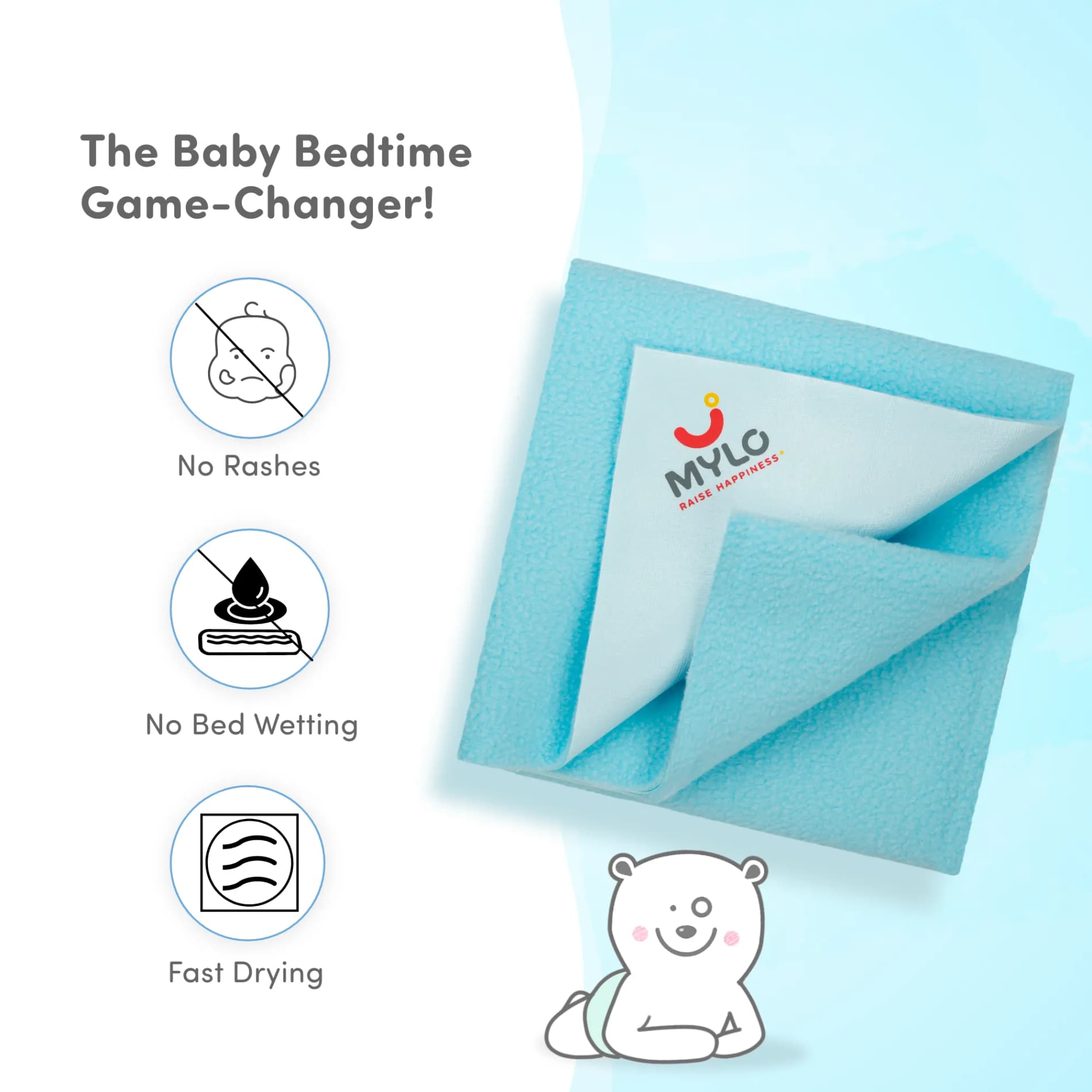 Waterproof Extra Absorbent Baby Dry Sheet & Bed Protector | Guards Against Spills, Stains & Nappy Leaks | Foldable & Portable - (Turquoise & Maroon) - Pack of 2