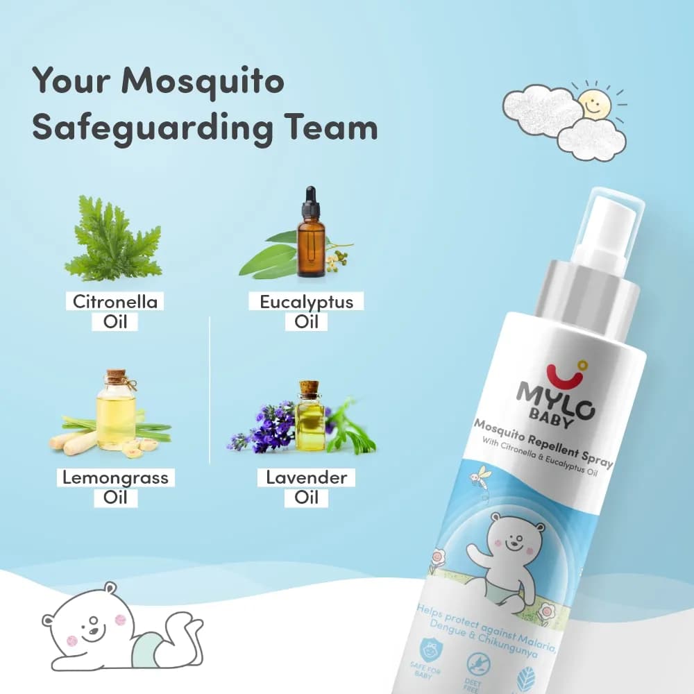 Baby Mosquito Spray | 100% Natural Ingredients | Protects Against Dengue, Malaria, Chikungunya | 100 ml