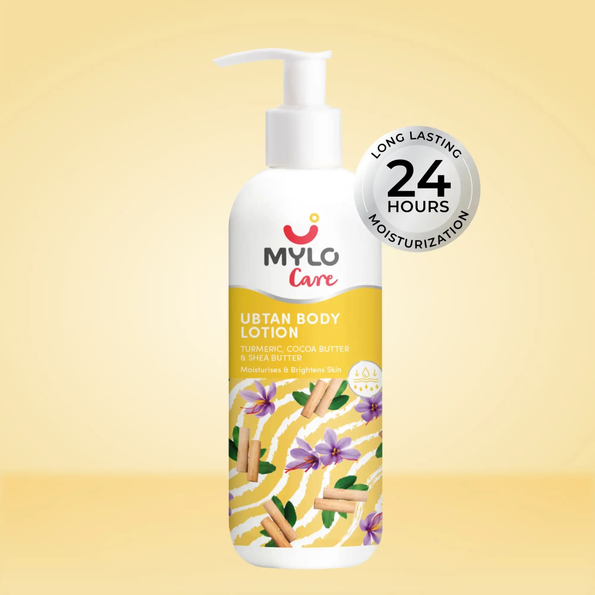 Ubtan Body Lotion with Turmeric, Cocoa Butter & Shea Butter | Soothes Dry Skin | Provides 24 Hours Moisturization | Makes the Skin Glow 275ml