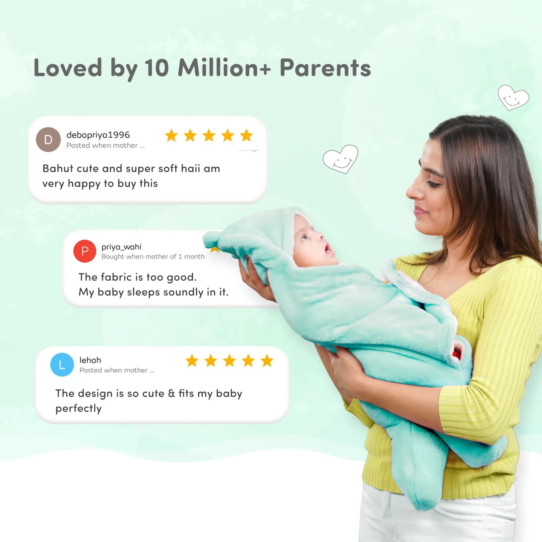 Baby Wrapper for New Born | Baby Swaddling Wrapper | 4-in-1 All Season AC Blanket cum Sleeping Bag for Baby 0-6 Months - Light Pink & Mint Green