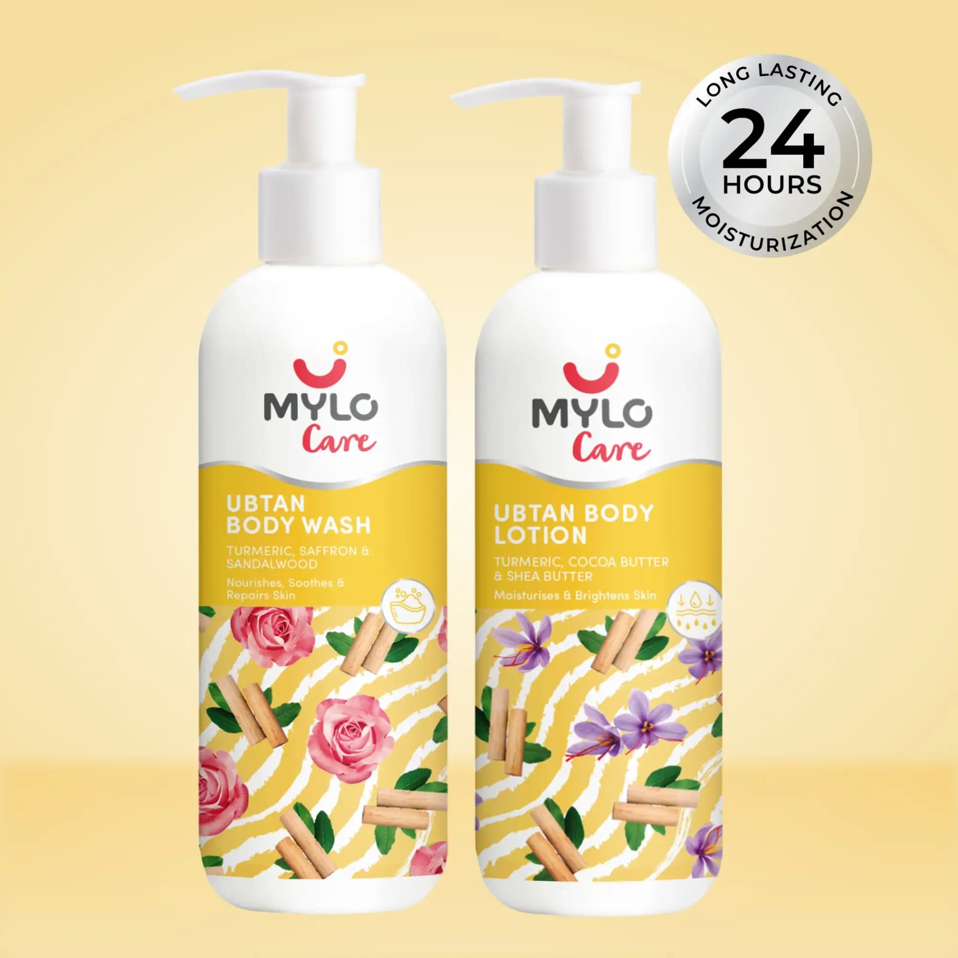 Ubtan Combo - | Removes Dead Skin Cells | Fights Acne Brightens Skin | (Ubtan body wash  275ml+ Ubtan Body Lotion 275ml)