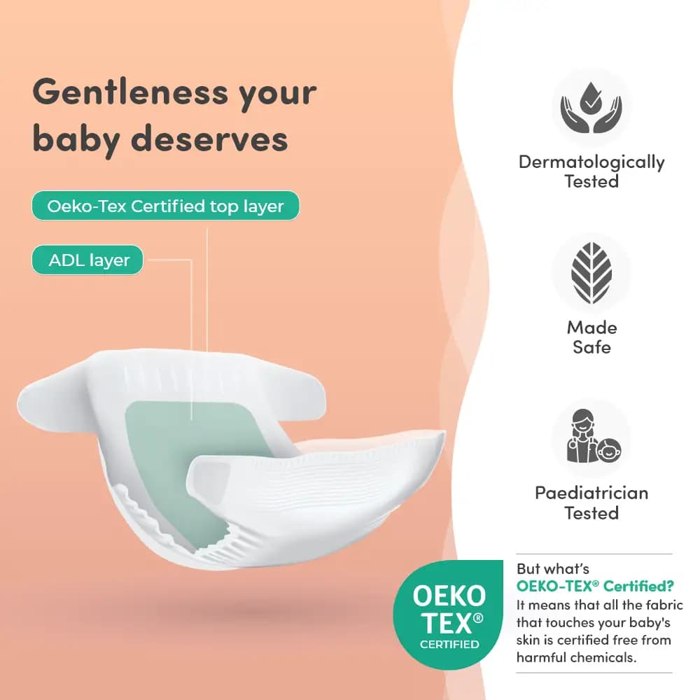 Monthly Diapering Super Saver Combo - Baby Diaper Pants Extra Large (XL) - (56 count) + Baby Wipes (Pack of 2)