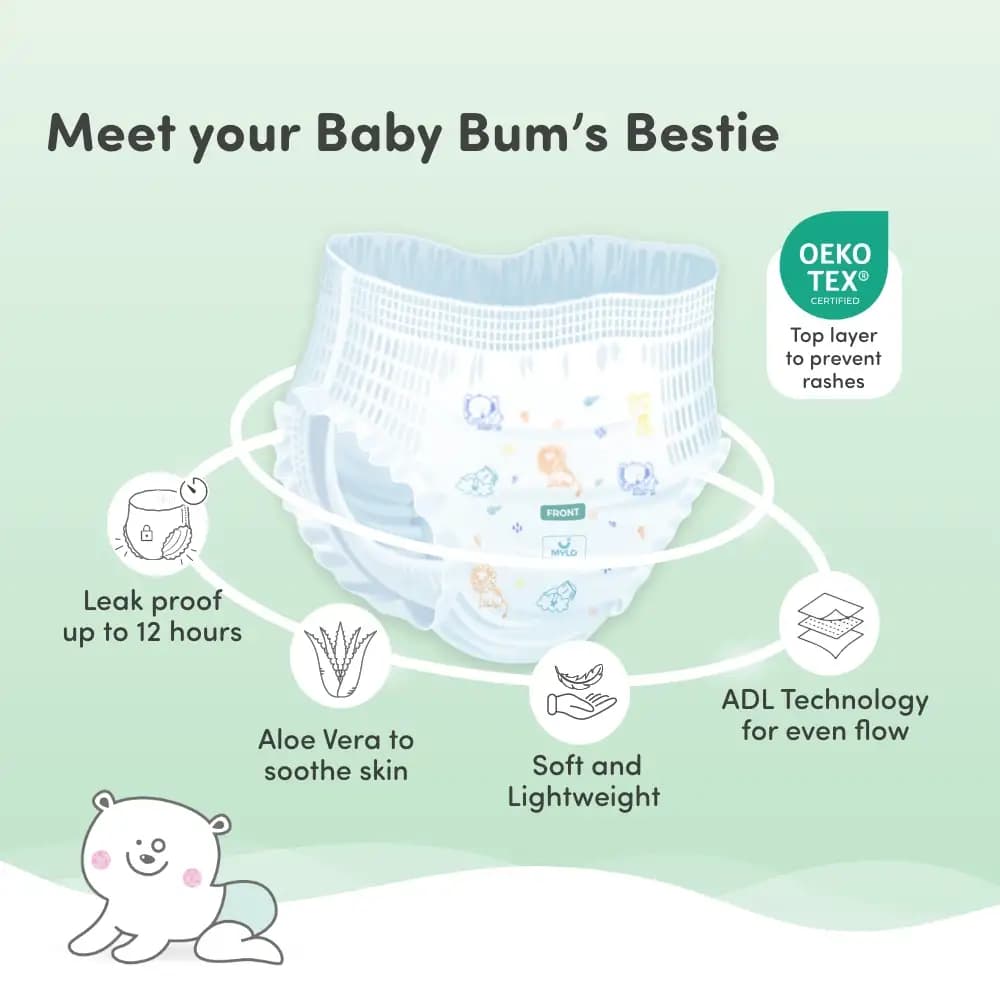 Super Saver Combo - Baby Diaper Pants Small (S) 8-4 kgs (84 count) Leak Proof+ Extra Virgin Coconut Oil (200ml)