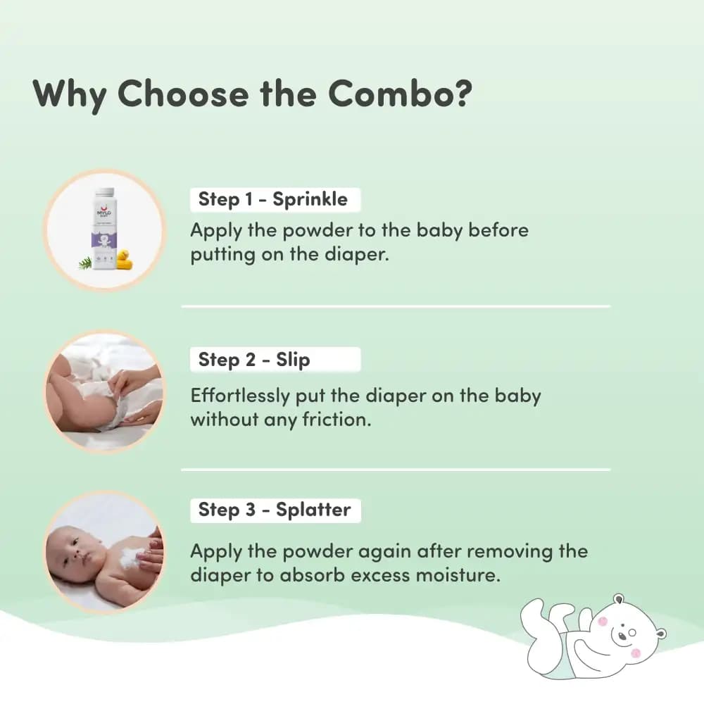 Super Saver Combo - Baby Diaper Pants Small (S) Size 4-8 kgs (84 count) Leak Proof + Baby Powder for Kids - 300 gm