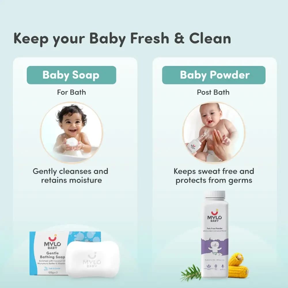 Super Saver Combo- Baby Soap 75 gm (Pack of 2) + Baby Powder 300 gm (Pack of 1)
