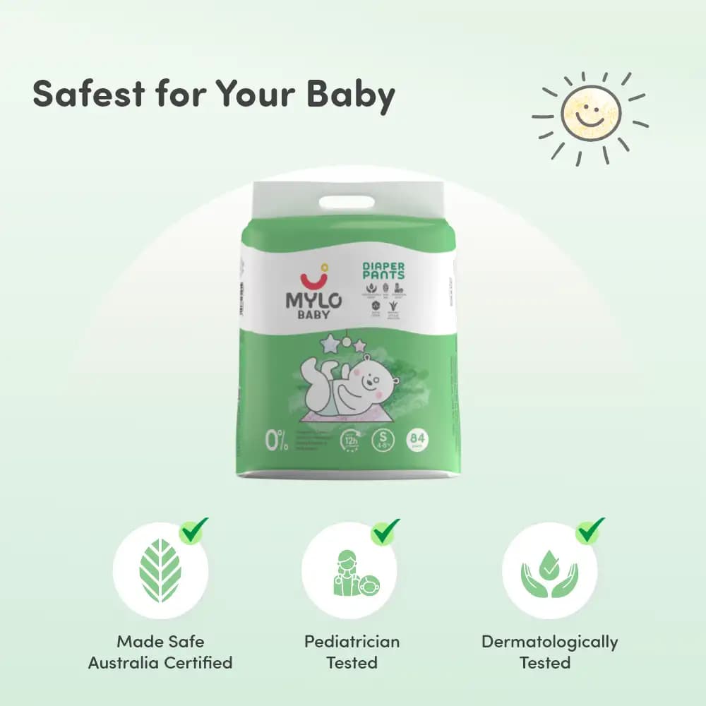 Baby Diaper Pants Small (S) Size 4-8 kgs (Jumbo Pack) + Baby Soap (Pack of 3)