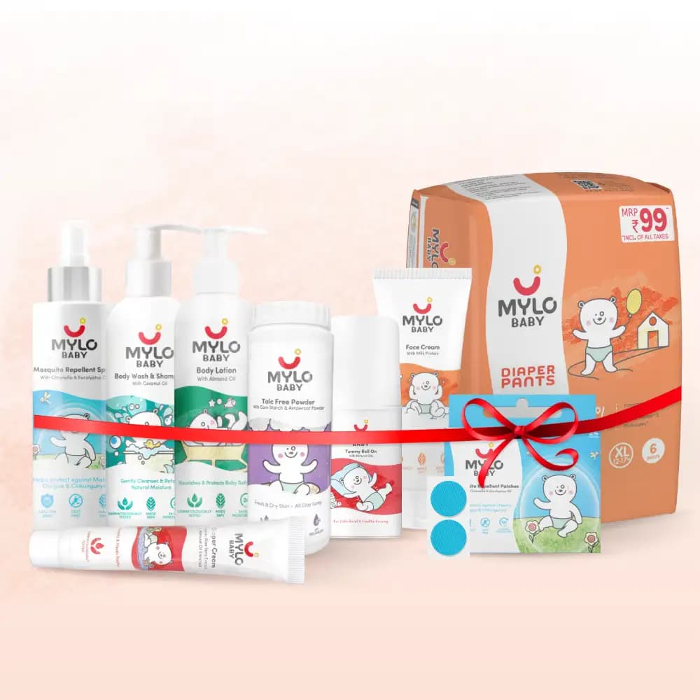 Baby Skin Basics Travel Kit - Diaper Pants(XL), Baby Cream, Baby Lotion, Baby Powder, Baby Head to Toe Wash, Diaper Rash Cream, Tummy Roll on, Mosquito Spray, Mosquito Patch