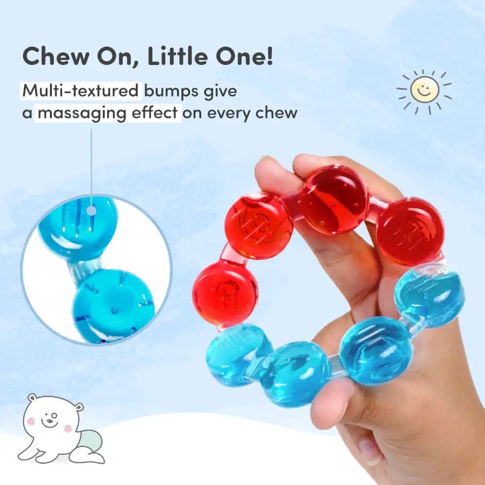 Teether for Kids | Relieves Sore Teething Gums | BPA Free, Food Grade & Non Toxic | ISI Marked | Easy to Hold | Pack of 4 - 2 Ring + 2 Hot Air Balloon