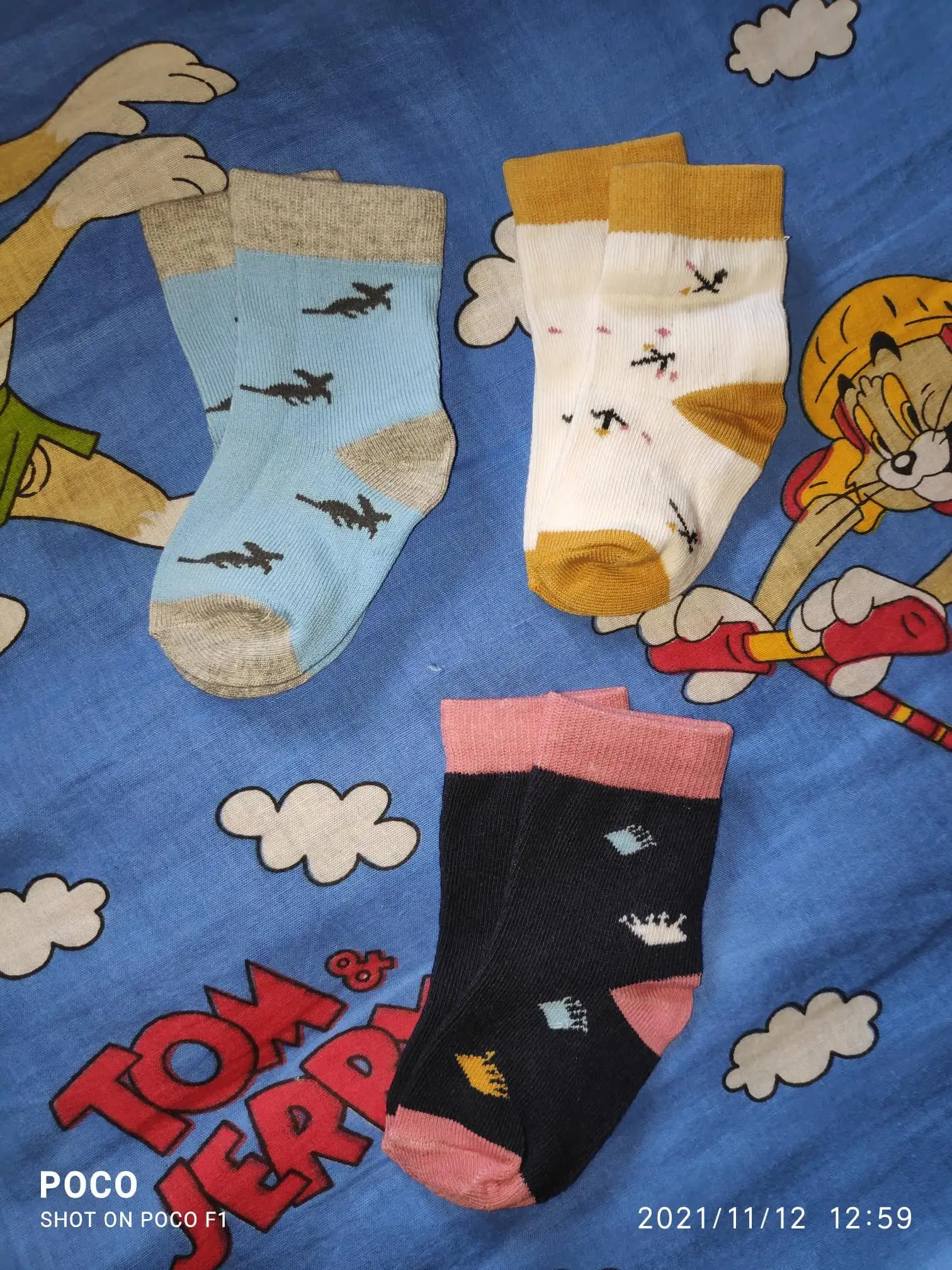 Baby Socks 0-6 Months - Unisex Grey Striped & Solid (Pack of 3)