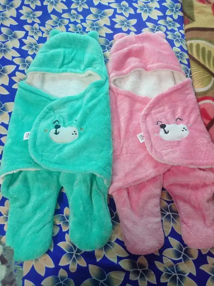 Baby Wrapper for New Born | Baby Swaddling Wrapper | 4-in-1 All Season AC Blanket cum Sleeping Bag for Baby 0-6 Months - Light Pink & Mint Green
