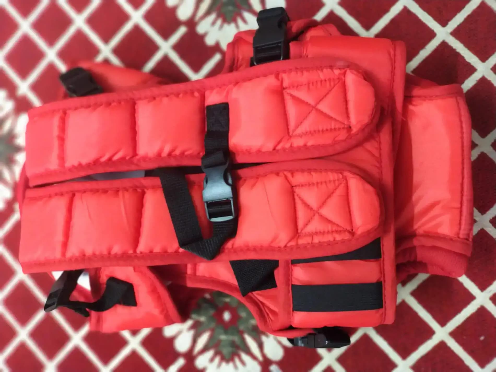 Baby Carrier with Head Support & Adjustable Buckle Straps (6 - 15 Months) - Red
