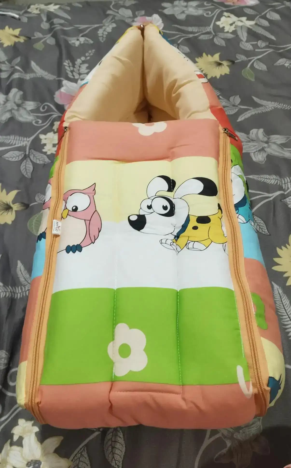 Baby 4–in-1 Soft & Snuggly Baby Sleeping Bag/Baby Carry Nest with 3-way Zip Opening | Soft & Breathable | Head-to-toe comfort - Magical Rainbow
