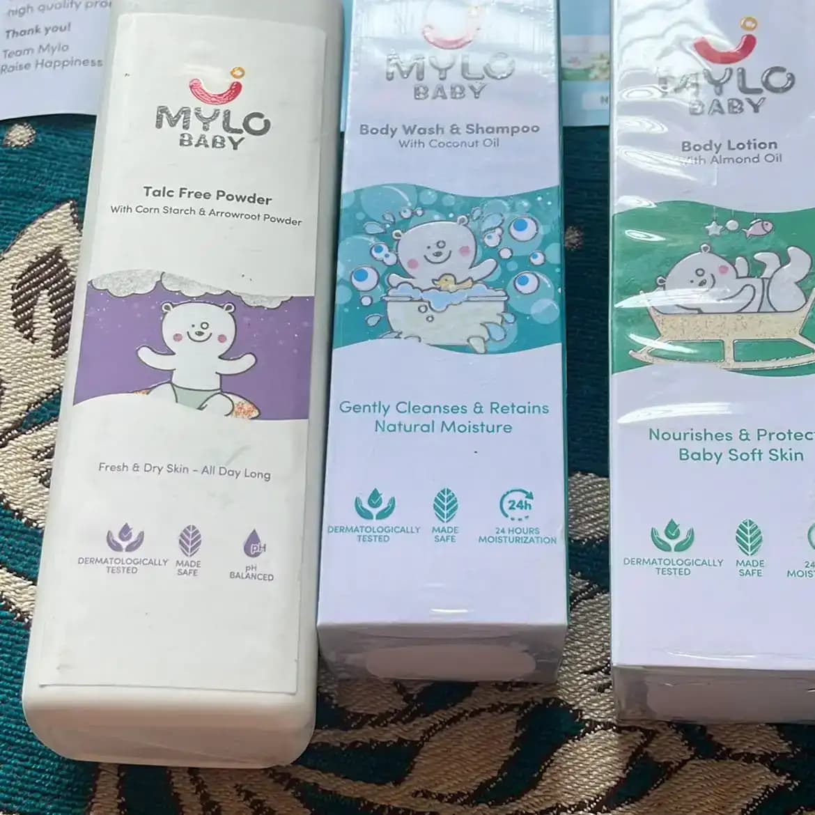 Baby Bath Essentials - Baby Body Wash & Shampoo (200 ml) and Mylo Care Baby Lotion (200 ml) | Tear Free Formulation | 24 Hours Moisturization