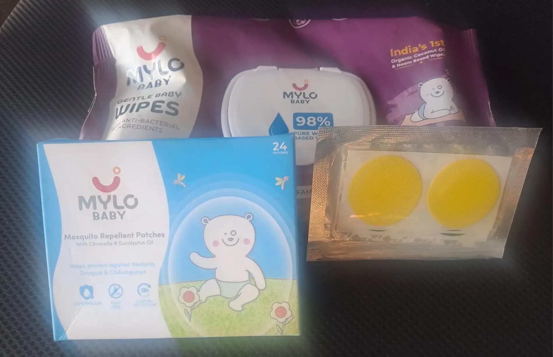 Gentle Baby Wipes With Lid  (Pack of 2)  + Mosquito Patches (Pack of 24)