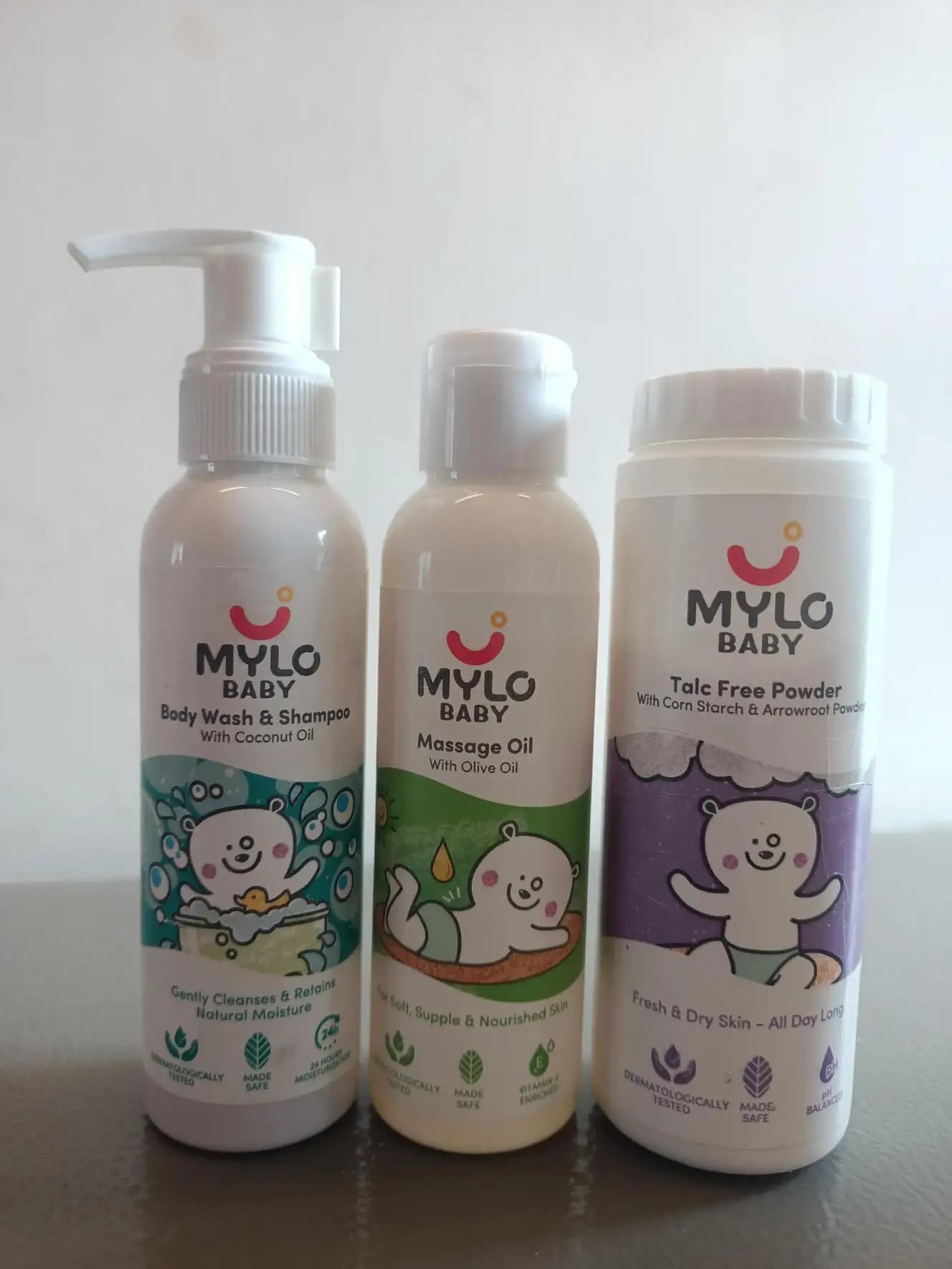 Baby Bath Regime Kit - Massage Oil (200ml), Head to Toe Wash (200ml) & Talc-Free Powder (300gm)