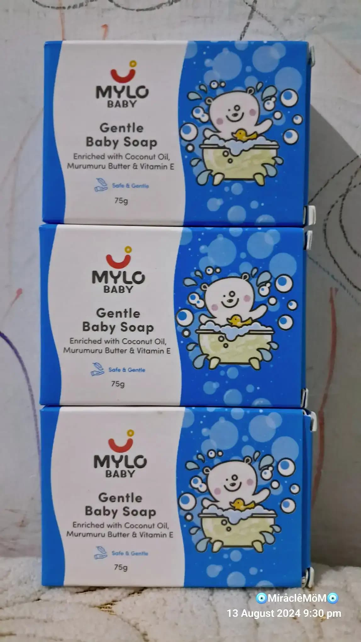 Baby Soap | 100% Natural Ingredients | Cleanses Gently | Retains Moisture | Keeps Skin Soft & Supple | Easy to Apply Suitable for 0 to 3 years - 75g