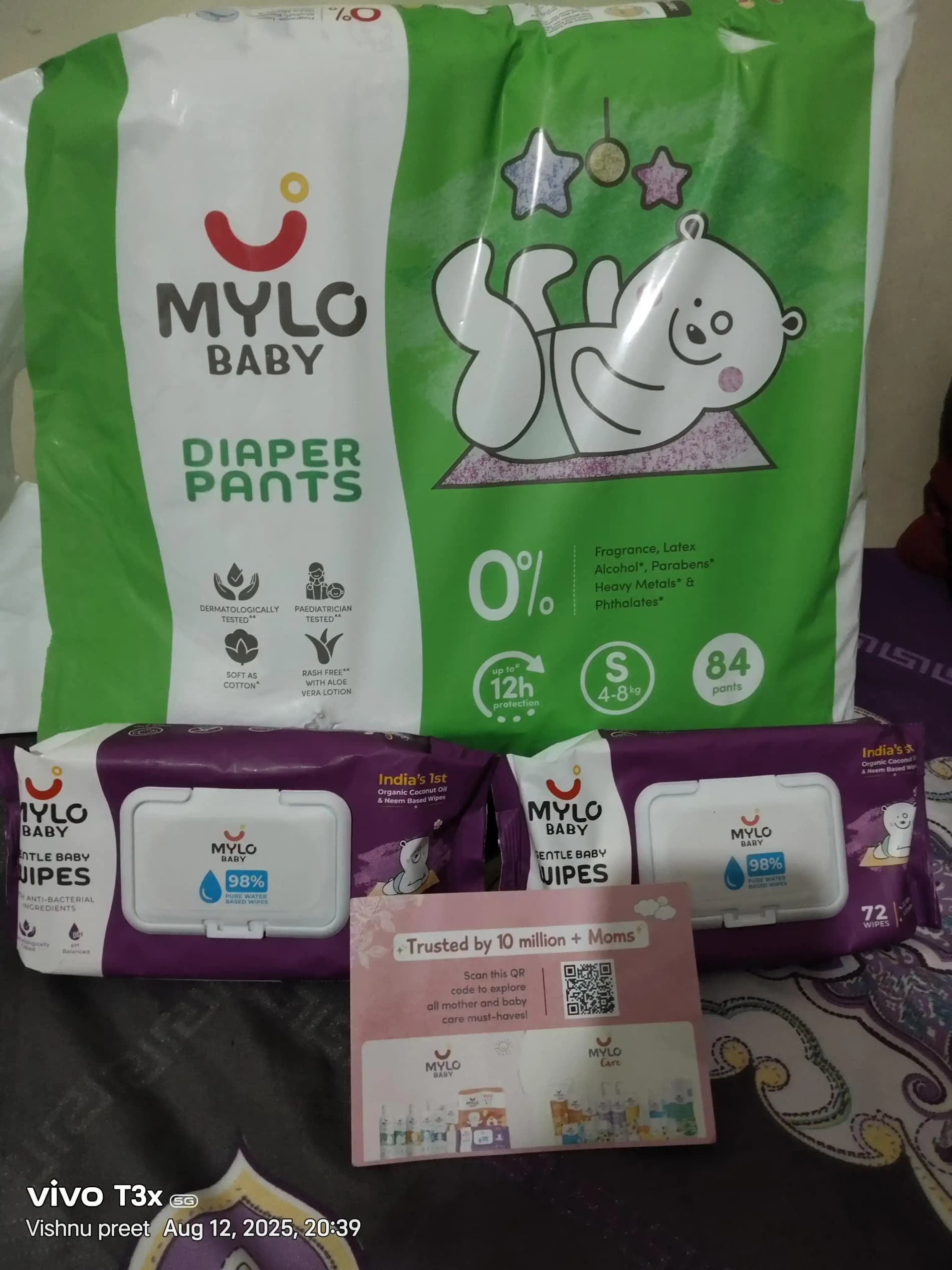Super Saver Combo - Baby Diaper Pants Extra Large (XL) Size 12-17 kgs (56 count) Leak Proof + Tummy Roll On For Baby For Gas & Colic - 40 ml