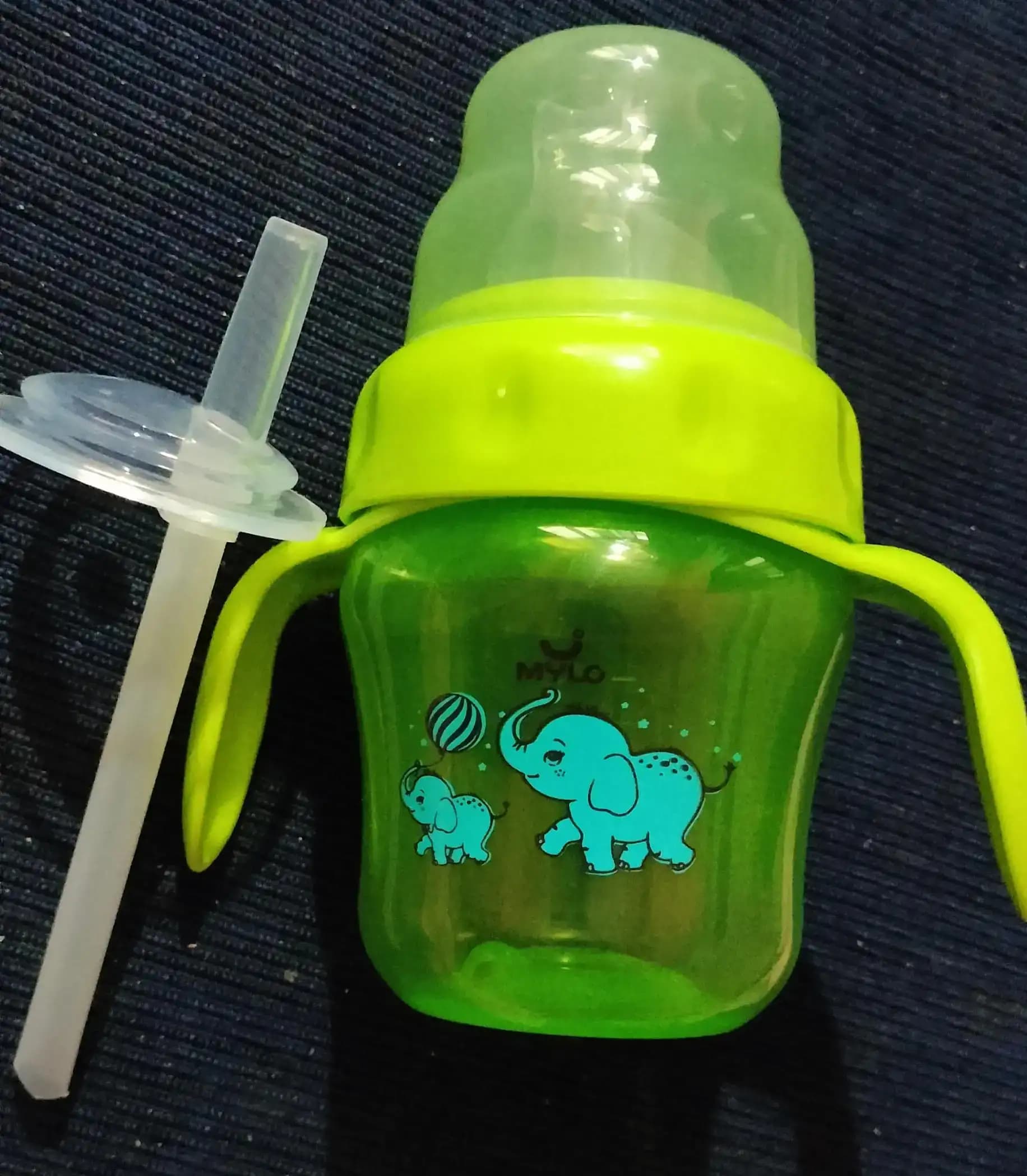 Baby Sipper | 2-in-1 Convertible Sipper with Spout & Straw | Sipper Bottle for Kids - 150ml - BPA-Free (Green)