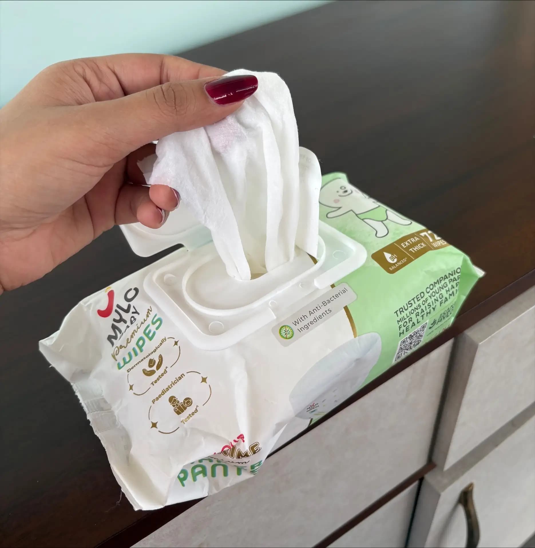 Mylo Baby 100% Plant-based Premium Wipes with 99.5% Pure Water & Calendula Extract - Pack of 2