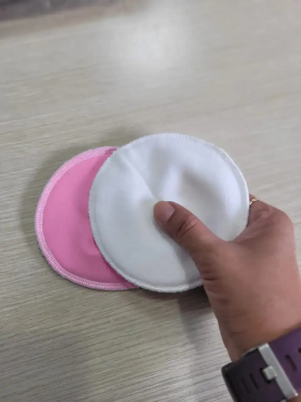Reusable & Washable Breast Pads | Nursing Pads with Free Laundry Pouch | Leak-Proof | Comfort-Fit & Lightweight | Baby Pink 1 Pair