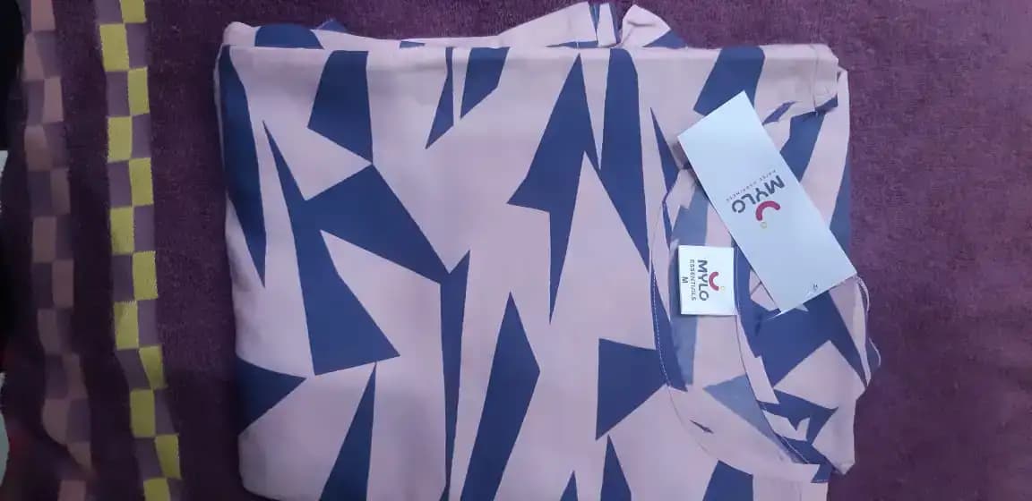 Maternity Dress - M - Geometric - Pink