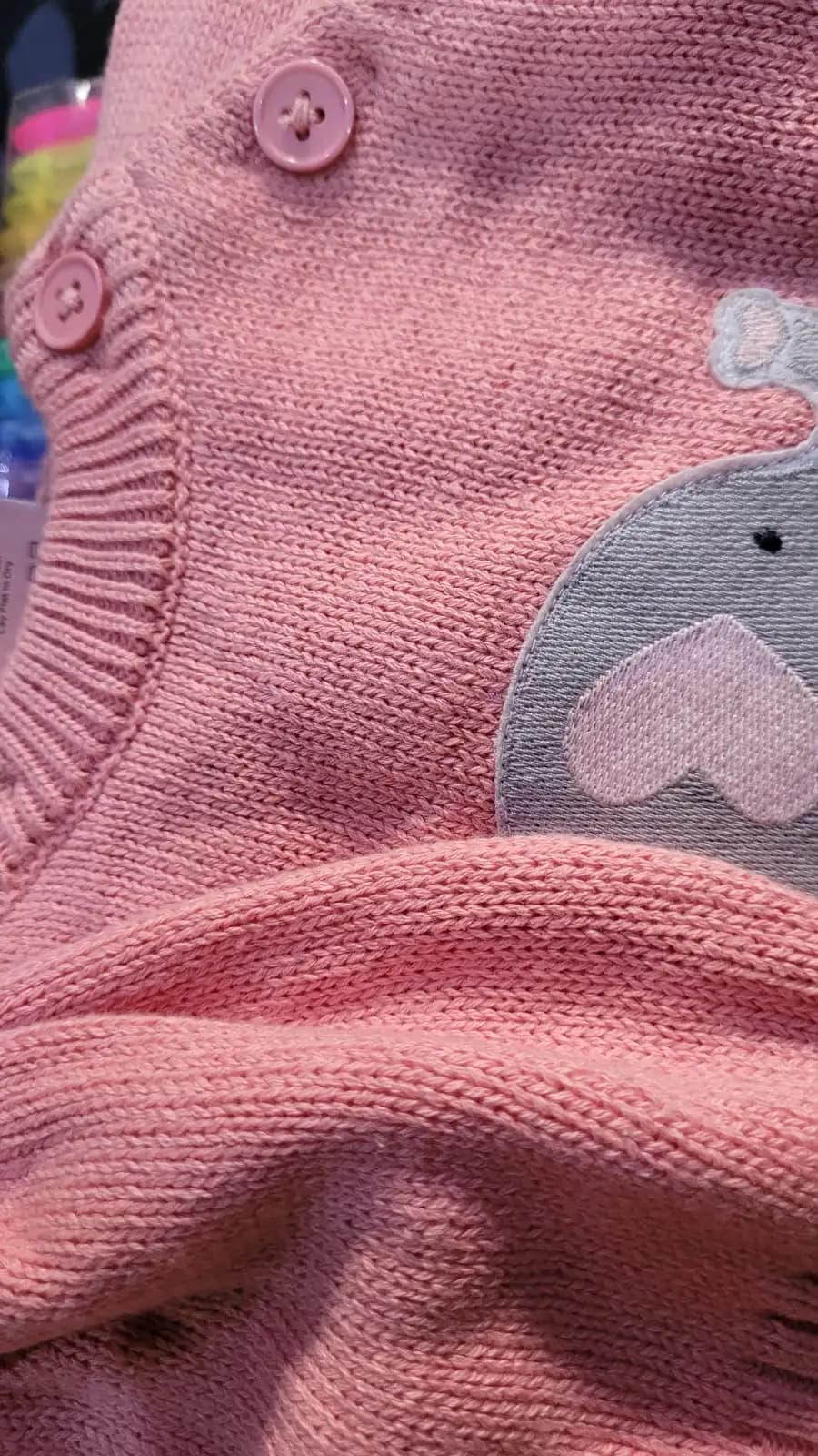 Baby Full Sleeves Sweater & Footed Pant Set with Cap in 100% Cotton –English Rose-Elephant (3-6 M)