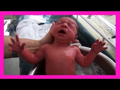 Newborn Baby Girl'S First Bath Youtube Video