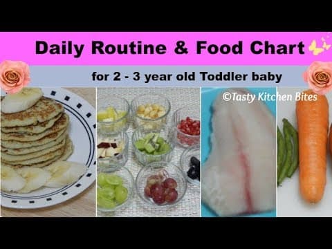 Daily Routine & Food Chart For 2 - 3 Year Old Toddler Baby L Complete Diet Plan & Baby Food Recipes