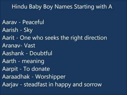 Indian Hindu Baby Boy Names A