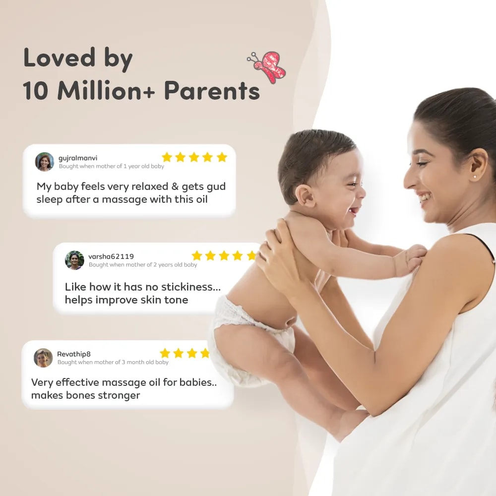 Mylo Herb Enriched Baby Massage Oil - 200 ml | Dermatologically Tested | Made Safe Certified | Nourishes Skin | Strengthens Immunity | Ayurvedic Preparation