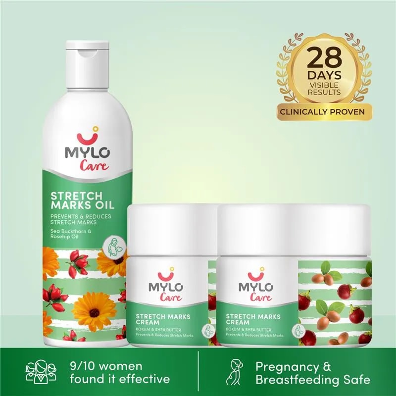 Stretch Marks Kit (1 Stretch Mark Oil - 100 ml, 2 Stretch Marks Cream - 100ml each)