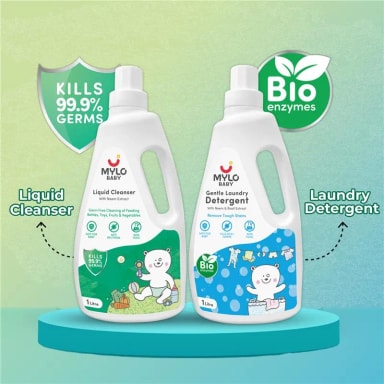 Baby-Safe Liquid Detergent & Liquid Cleanser | Pack of 1 each | Kills 99.9% Germs