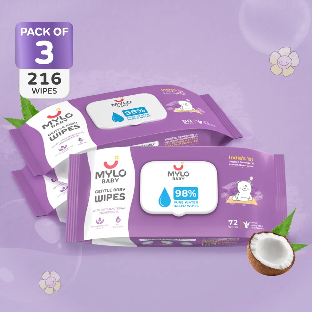 Gentle Baby Wipes with Lid - Pack of 3