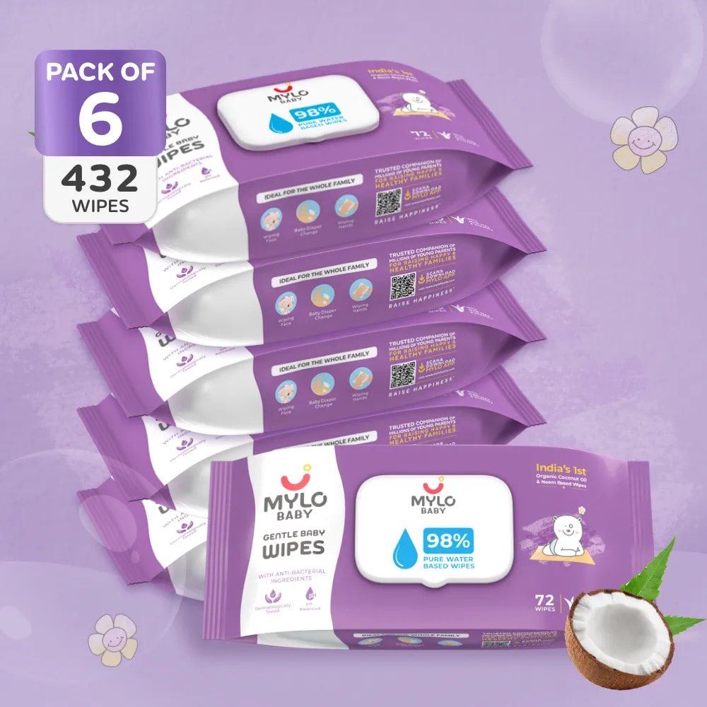 Gentle Baby Wipes with Lid - Pack of 6