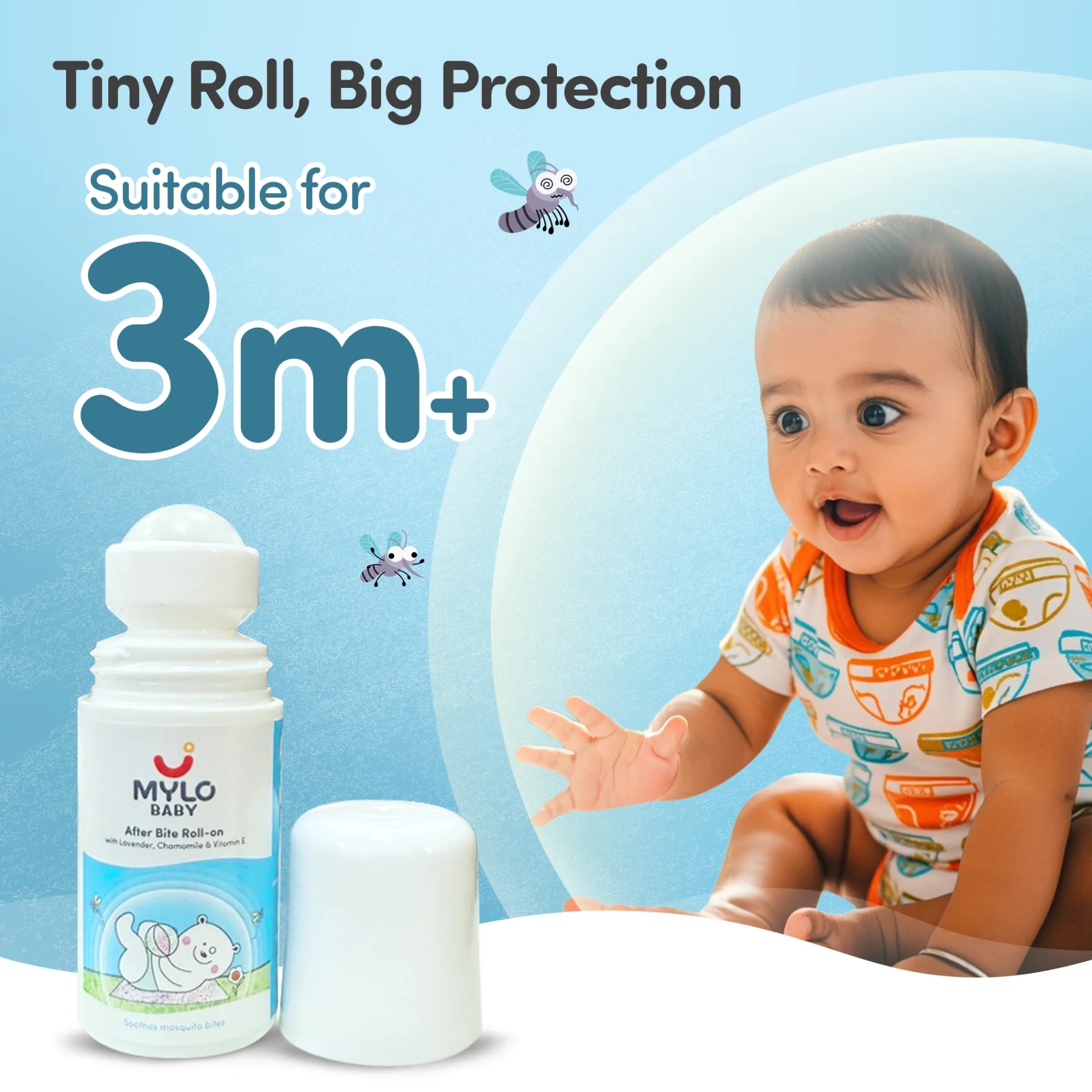 Mylo Baby After Bite Roll-On with Coconut Oil, Vit E - 40 ml