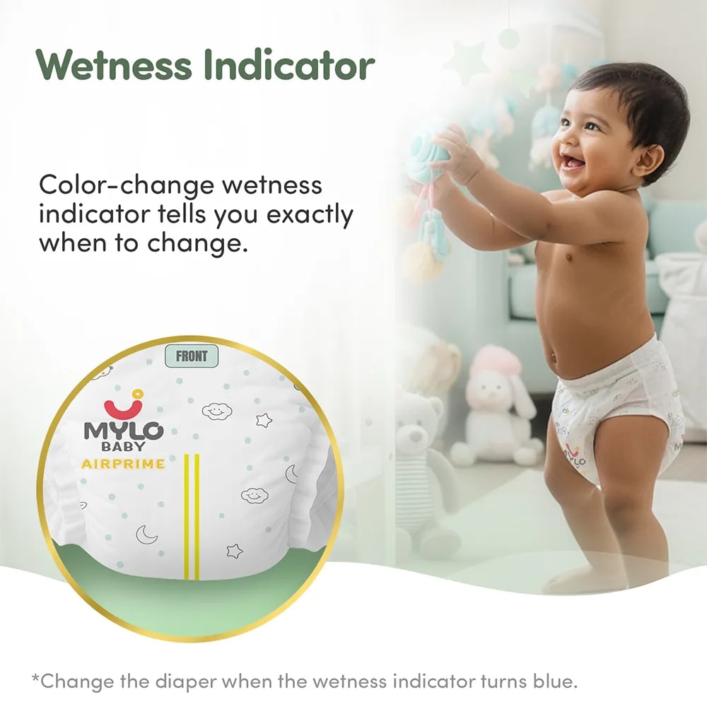 Mylo Airprime™ Premium Diaper Pants with Wetness Indicator - S(5-9 Kgs) - 104 Count