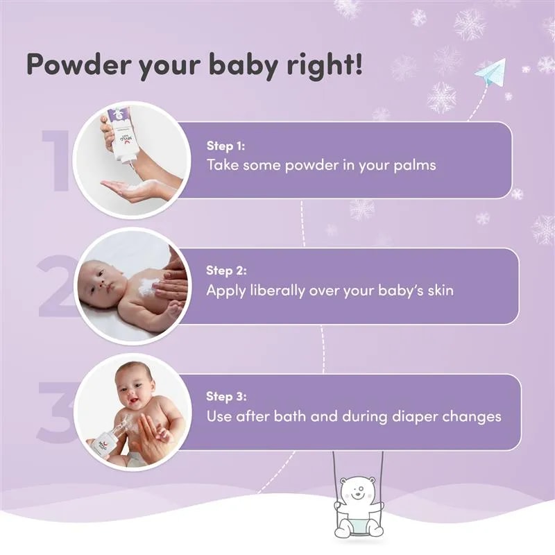 Baby Powder for Kids | Made Safe Australia Certified | Absorbs Extra Oil | Relieves Itchiness | Softens Skin | Safe for all skin types - 100 gm
