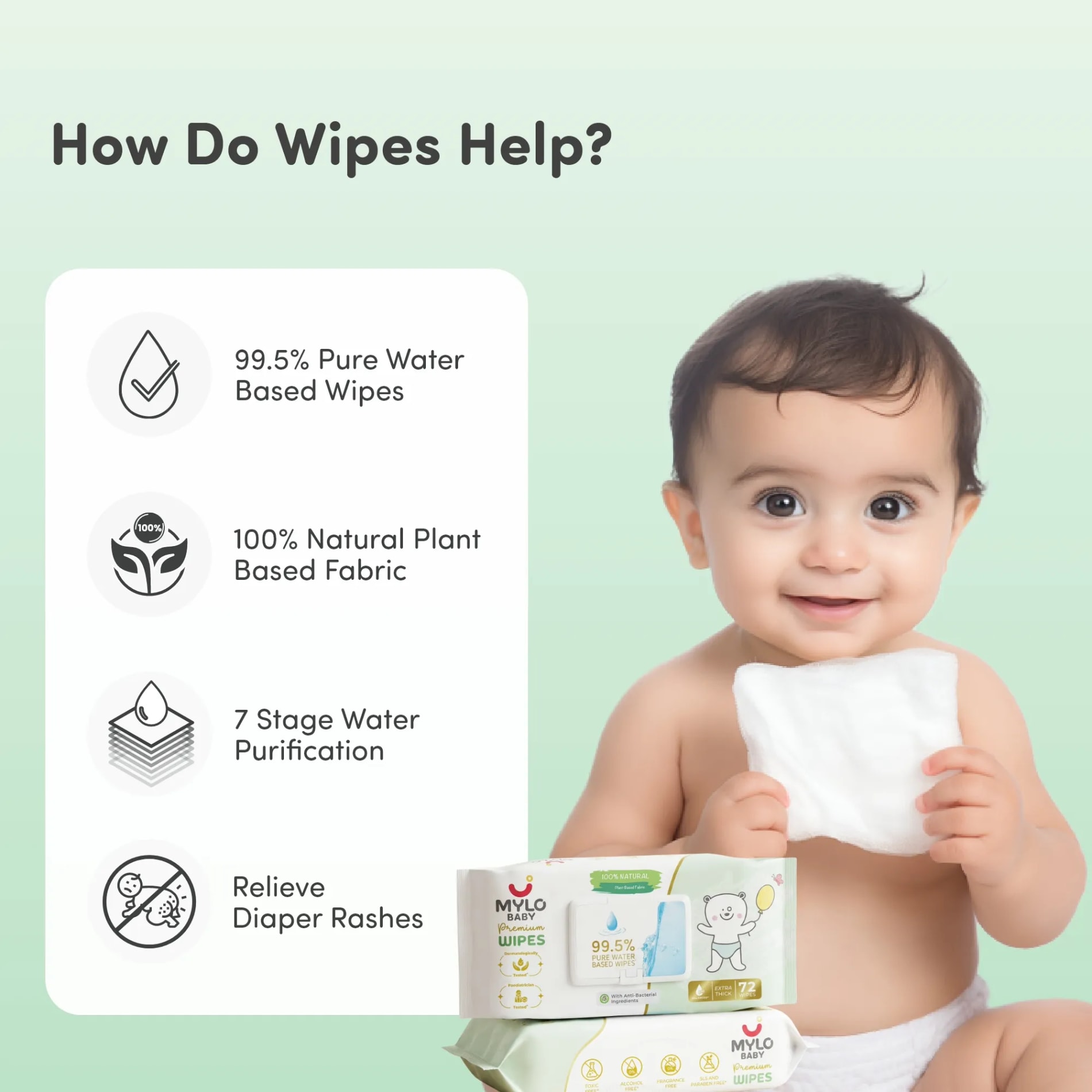 Baby Diaper Pants (S) - Jumbo Pack + Premium Wipes (PO2)