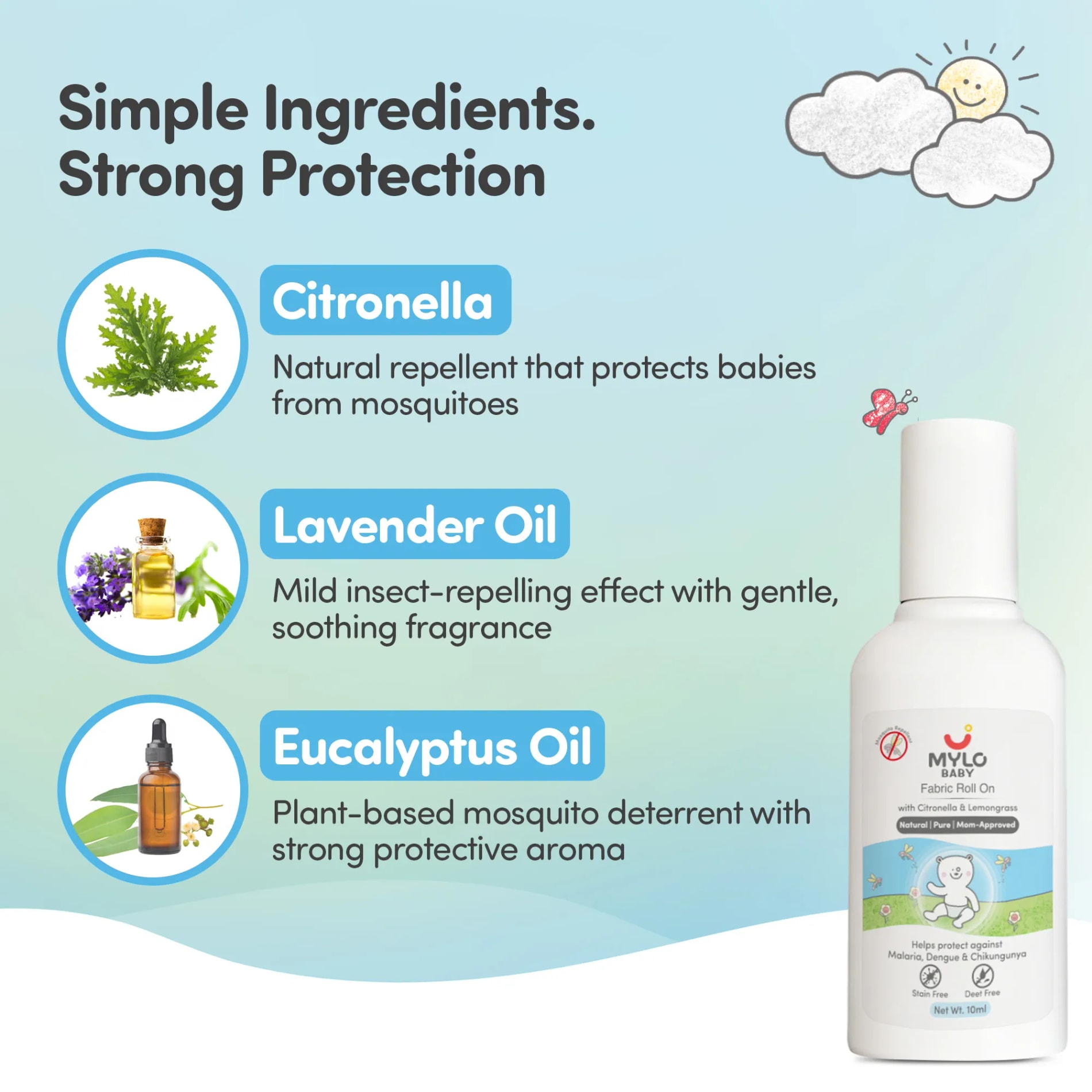 Mylo Baby Mosquito Repellent Fabric Roll-On (10ml)