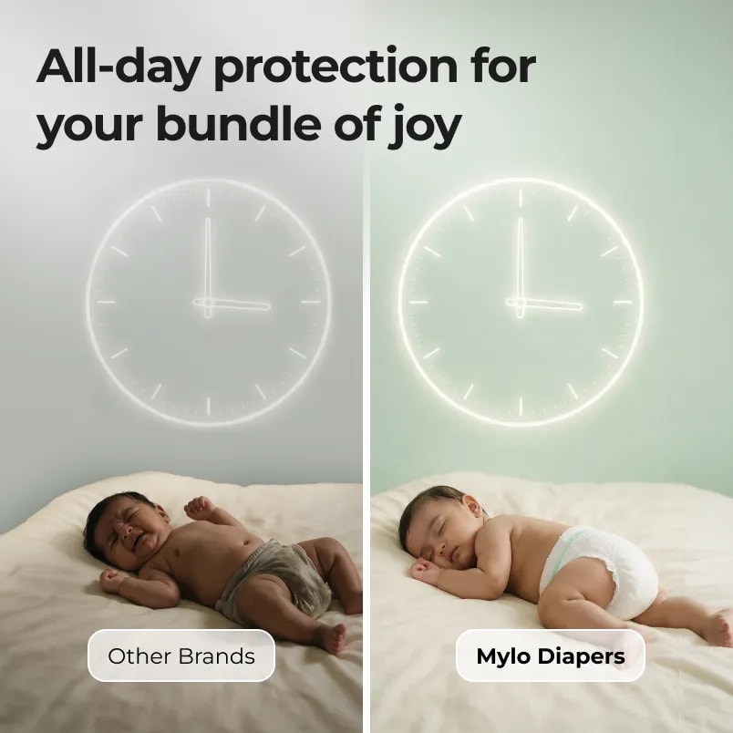 Mylo Baby Diaper Pants (S) Size – 12-Hour Leak-Proof Protection for Happy Babies