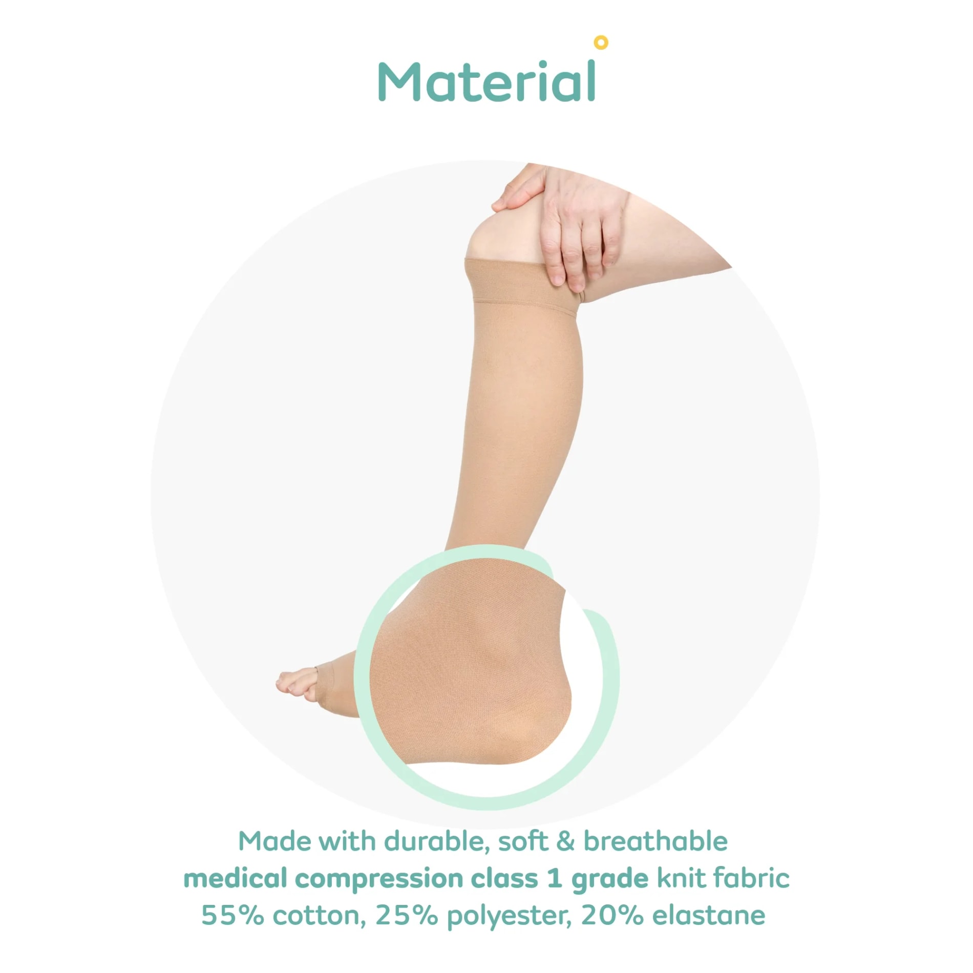 Open Toe Compression Stockings - Knee Length (S)