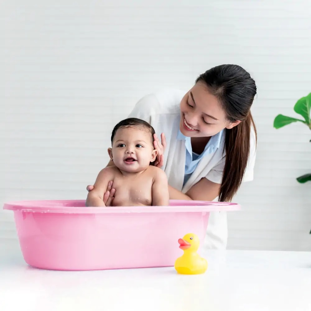 Classic Bear Bathtub for Toddlers | 6 Months to 3 Years | BPA Free | Anti Slip | Pink