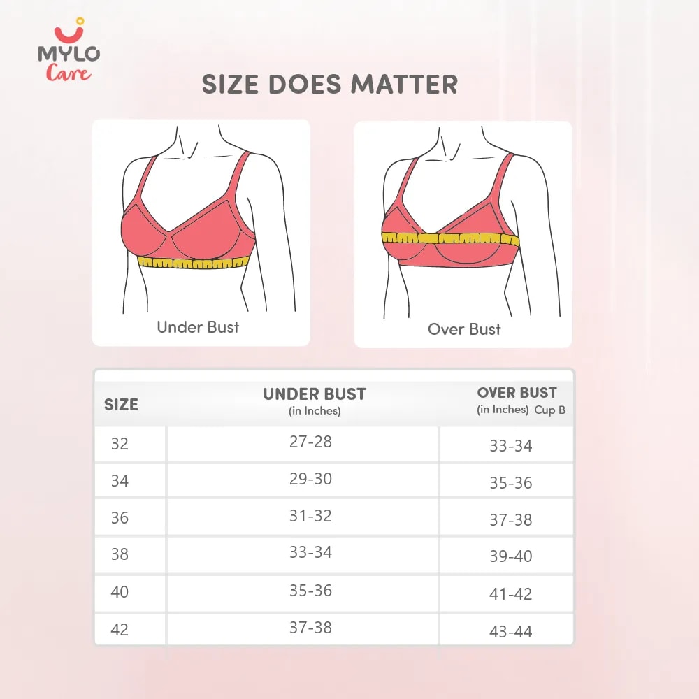 Maternity/Nursing Bras Non-Wired, Non-Padded with free Bra Extender – Classic Black 32 C