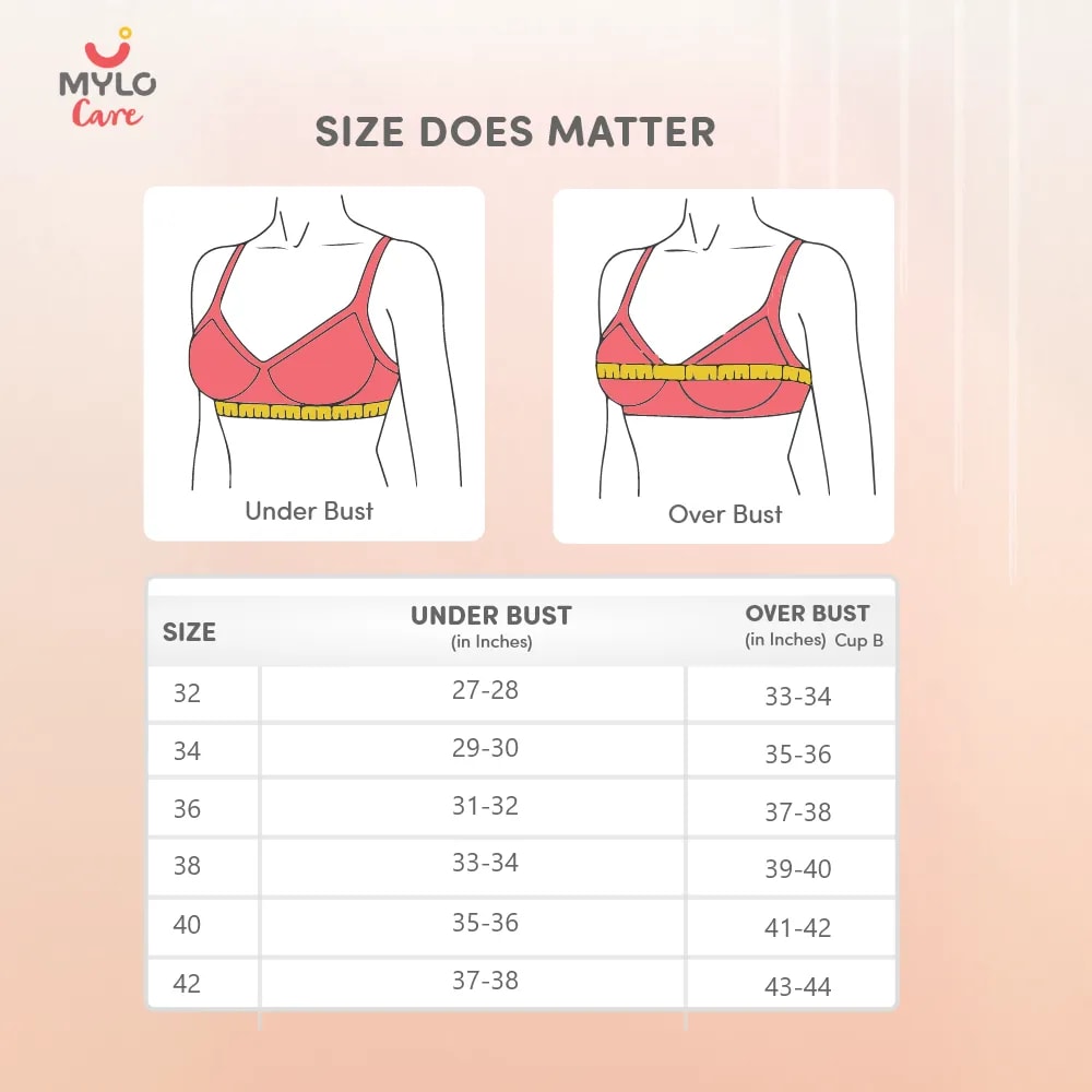 32B- Non-Wired Non-Padded Maternity Bra/Feeding Bra with Free Bra Extender | Supports Growing Breasts | Eases Pumping & Feeding | Sandalwood