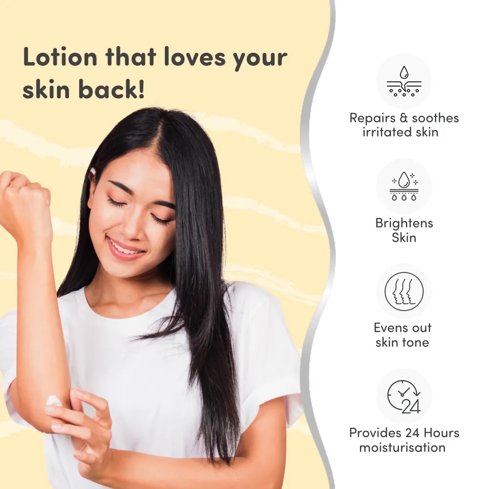 Ubtan Body Lotion with Turmeric, Cocoa Butter & Shea Butter | Soothes Dry Skin | Provides 24 Hours Moisturization | Makes the Skin Glow 275ml